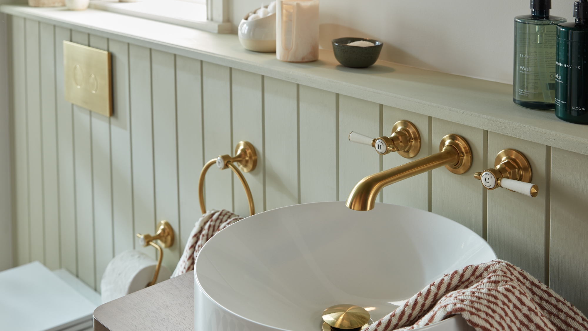 Brushed Brass and Crackled White