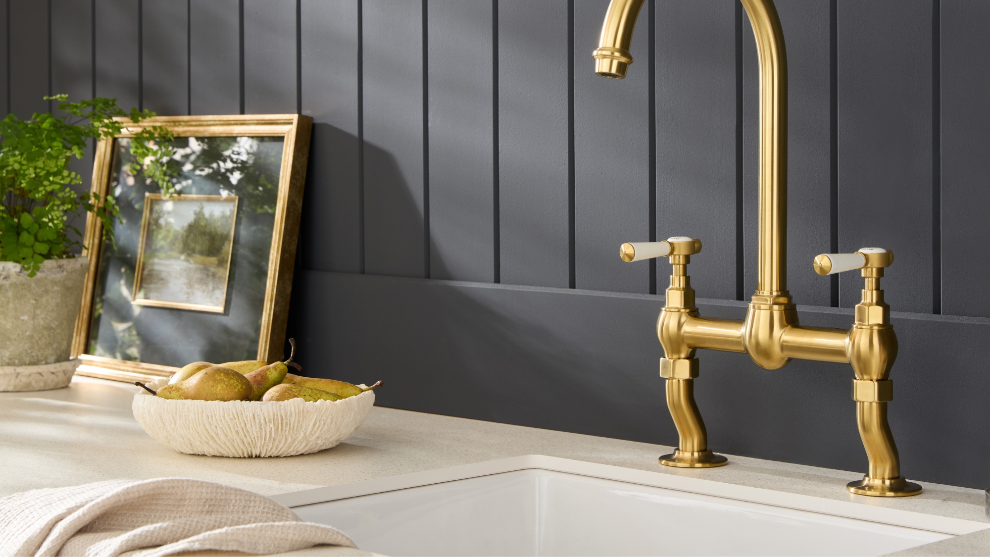Brushed Brass Kitchen Taps