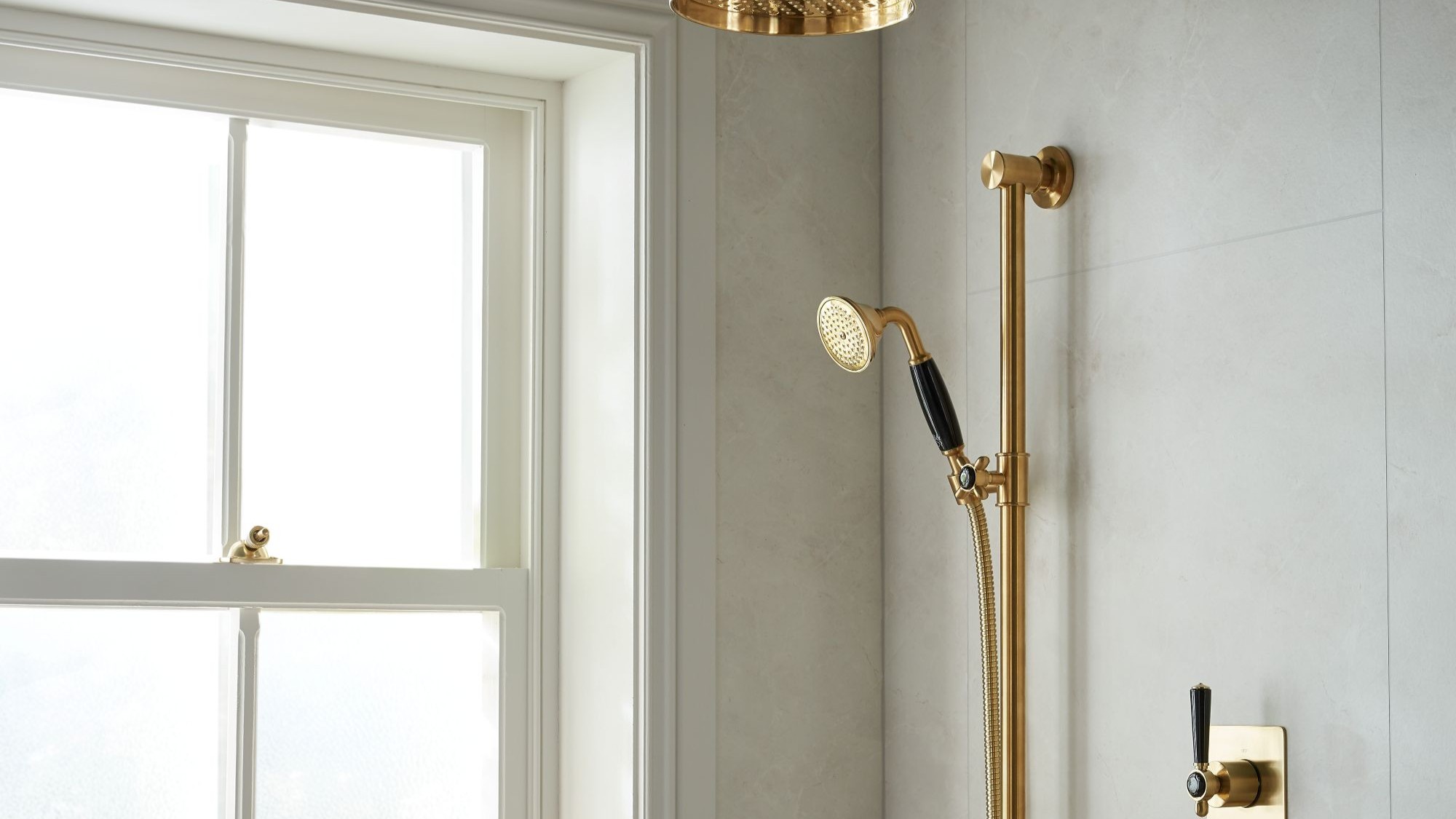 Brushed Brass Showers