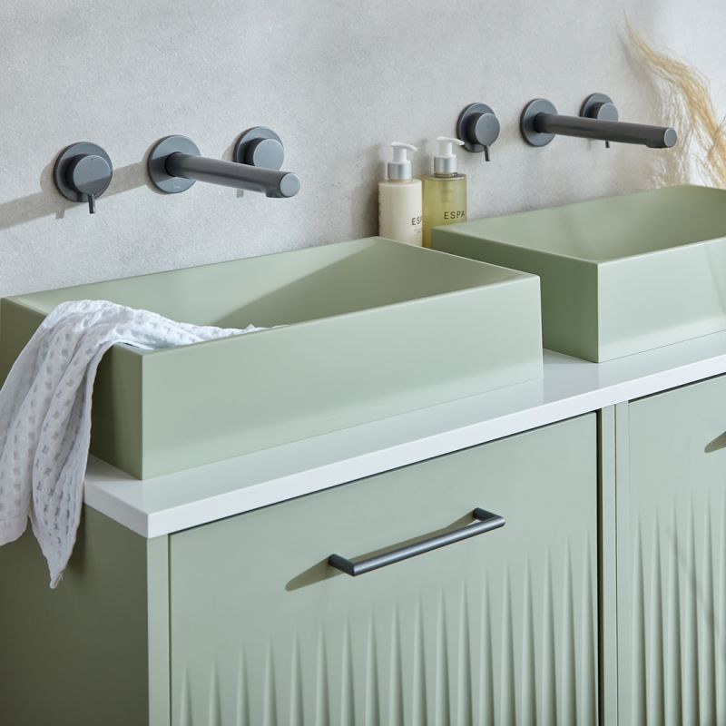 Safari Rectangle Mineral Cast Countertop Basin