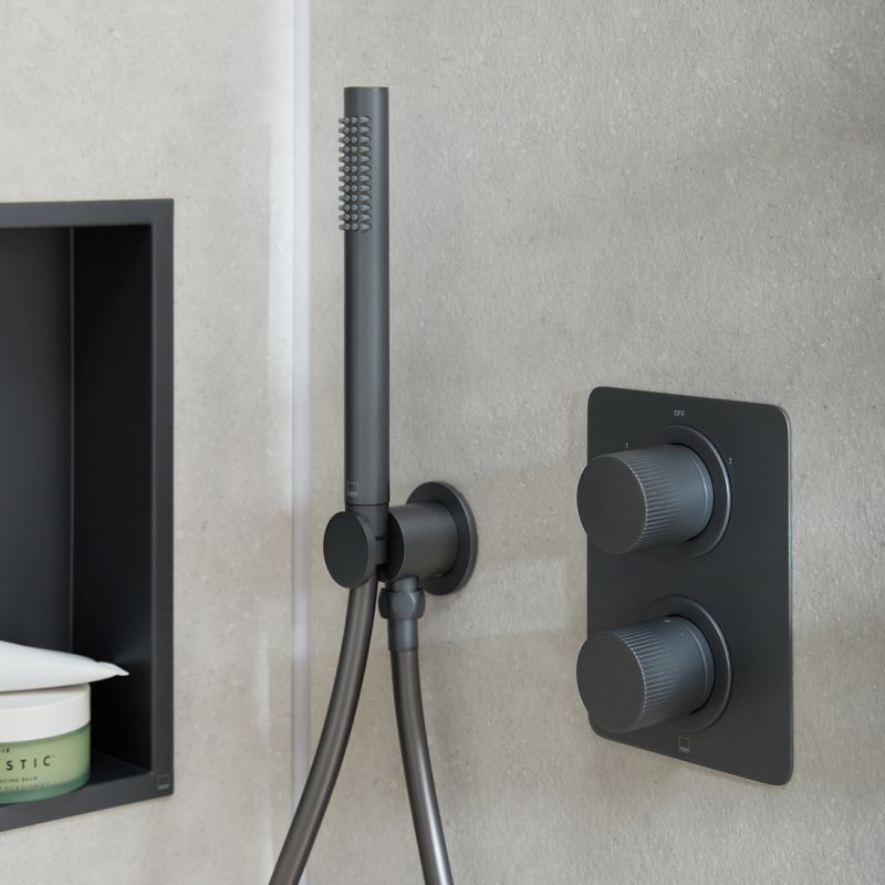 Safari Single Function Mini Shower Kit with Integrated Outlet + Optional Wall Shroud