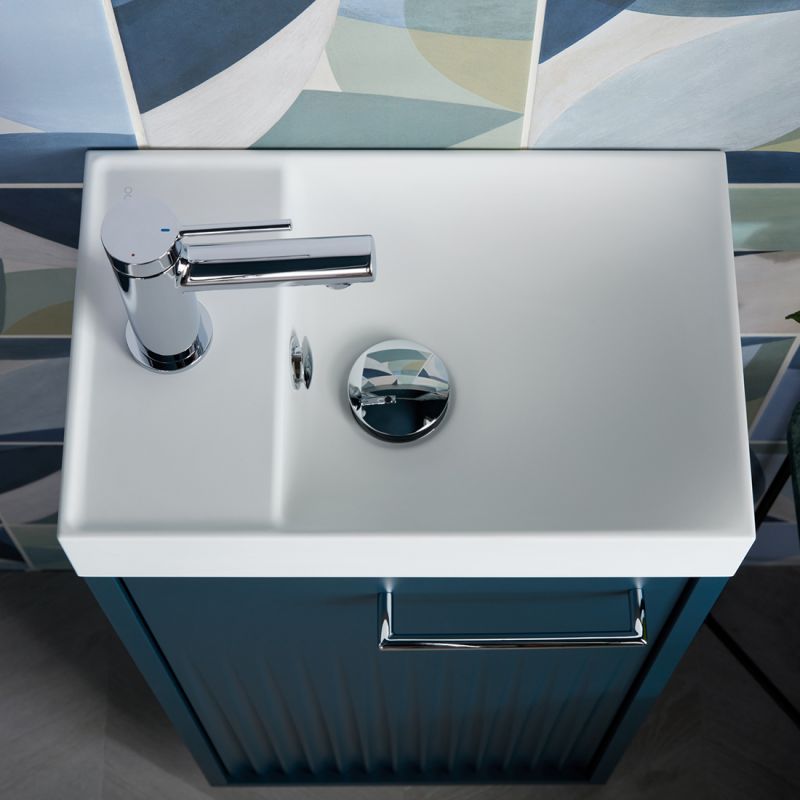 Safari Mineral Cast Cloakroom Basin, Reversible Tap Hole, 400mm