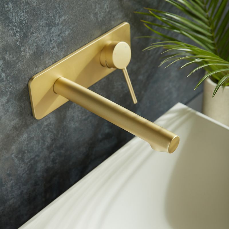 Safari Lever Wall Mounted Basin Mixer with Square Backplate for Low Pressure System