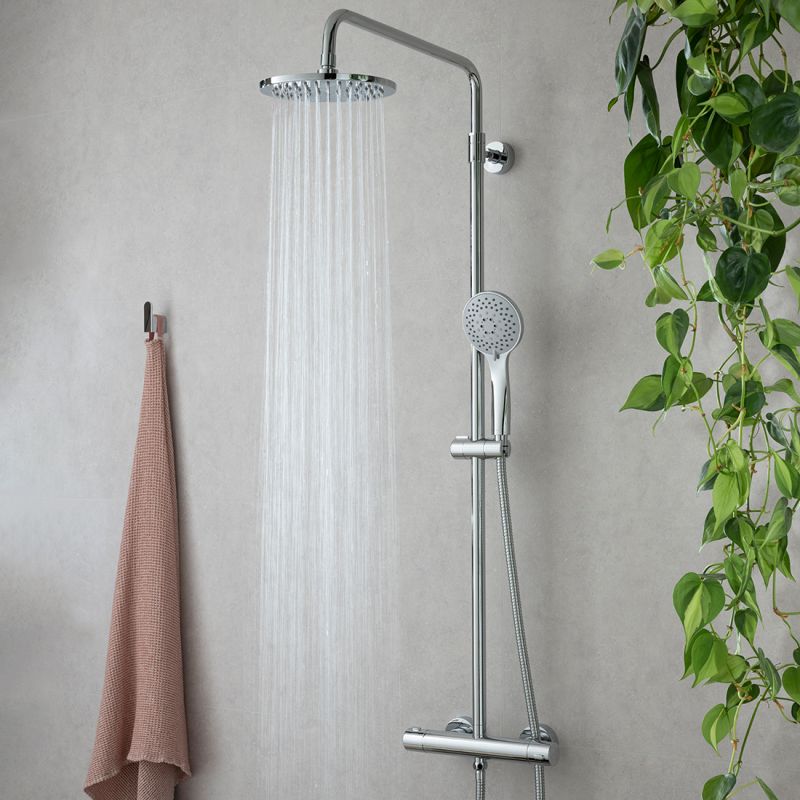 Atmosphere Adjustable Thermostatic Shower Column, 200mm Shower Head and Multi Function Handset