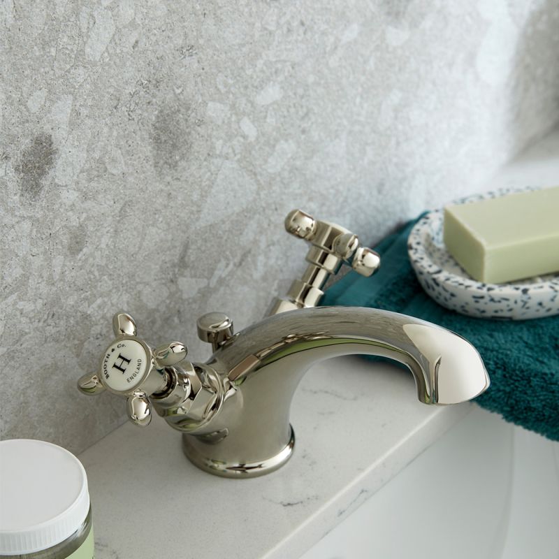 Axbridge Mono Basin Mixer + Pop-Up Waste, Cross Handles