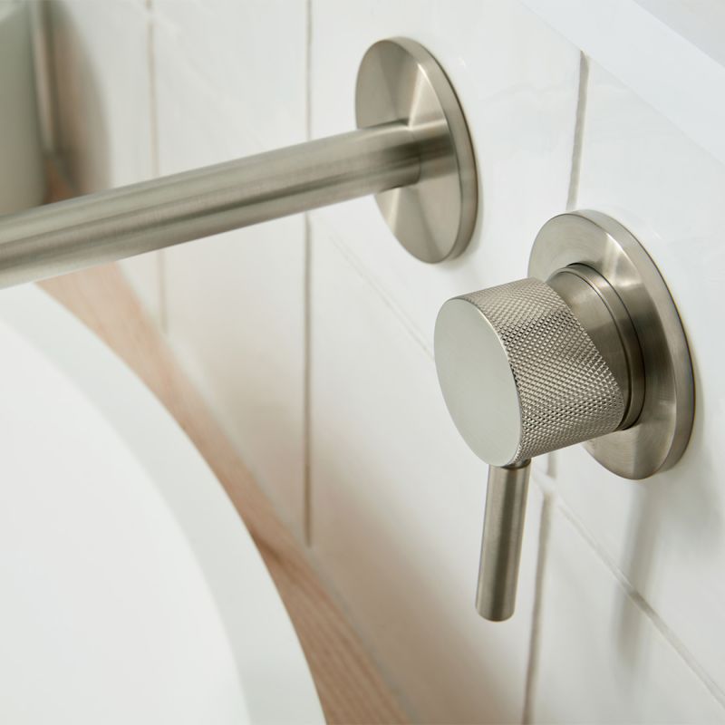Origins Knurled Wall Mounted Basin Mixer 180mm Spout