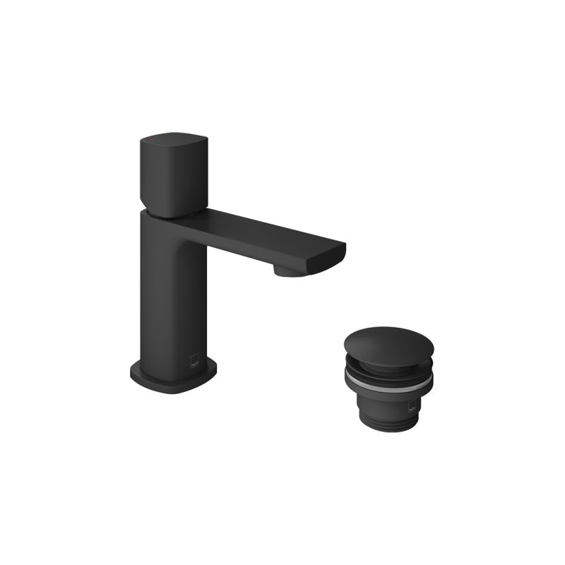 Leverless Mini Mono Basin Mixer Tap For Low Pressure Systems and Universal Waste