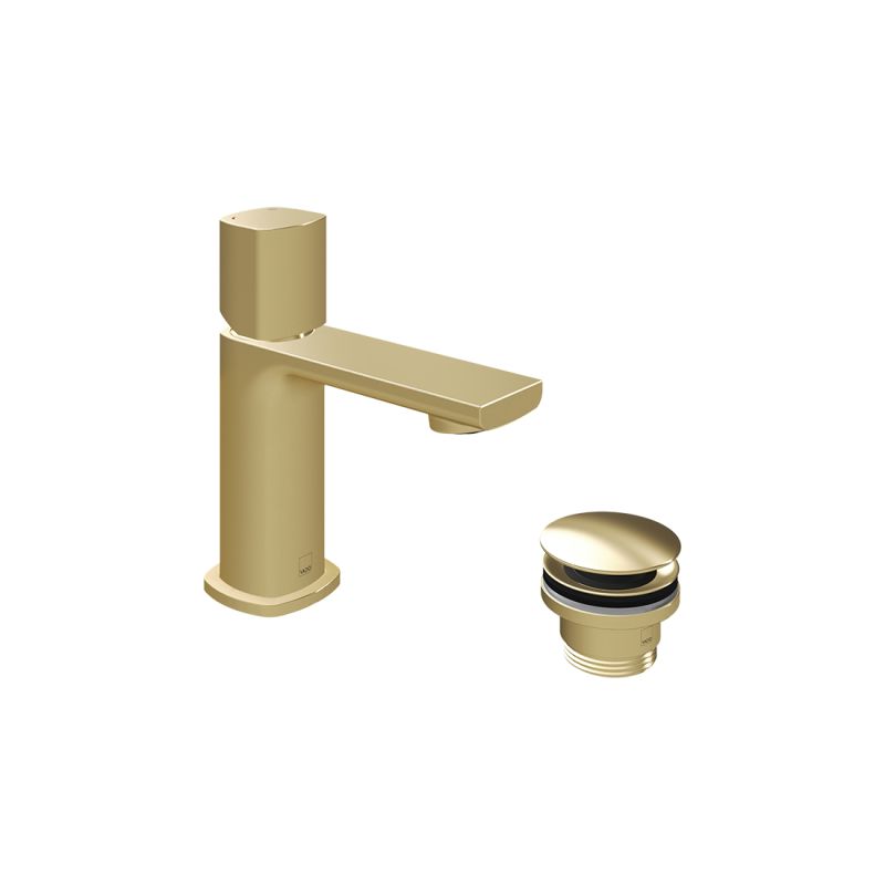 Leverless Mini Mono Basin Mixer Tap For Low Pressure Systems and Universal Waste