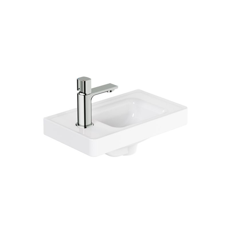 Cameo Ceramic Cloakroom Basin, Left Tap Hole, 400mm Cameo Ceramic Cloakroom Basin, Left Tap Hole, 400mm
