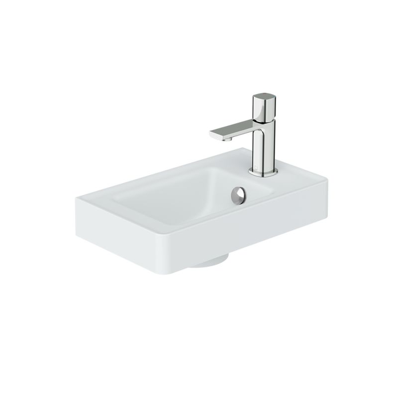 Cameo Mineral Cast Cloakroom Basin, Right Tap Hole, 400mm Cameo Mineral Cast Cloakroom Basin, Right Tap Hole, 400mm