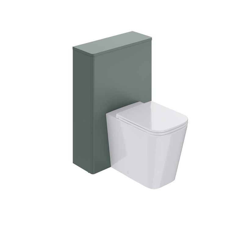 Cameo by VADO Back to wall WC unit, finished in eucalyptus green.