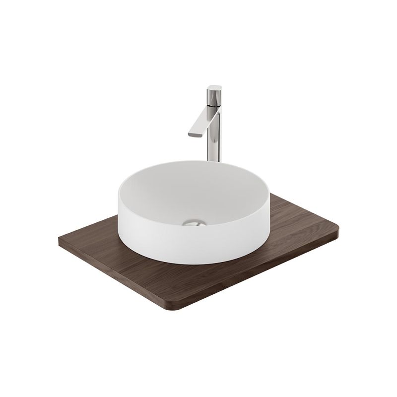 Cameo by VADO 600mm worktop, finished in warm walnut.