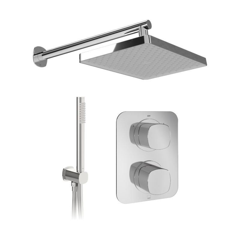 Cameo Concealed Thermostatic Showering Package with Mini Kit, 2 Outlet