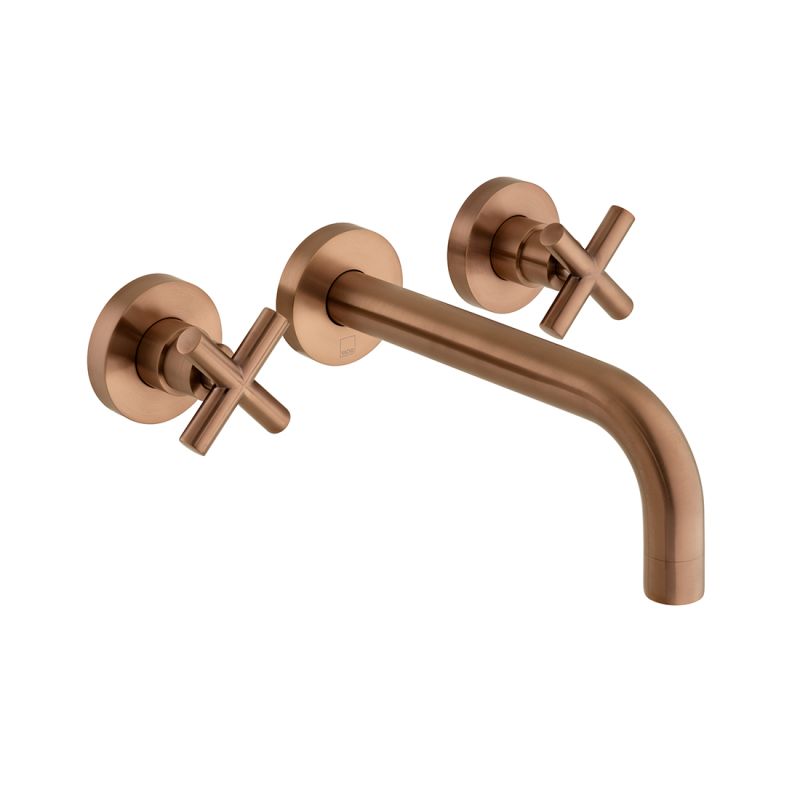 Elements 3 Hole Wall Mounted Basin Mixer Tap with 200mm Spout