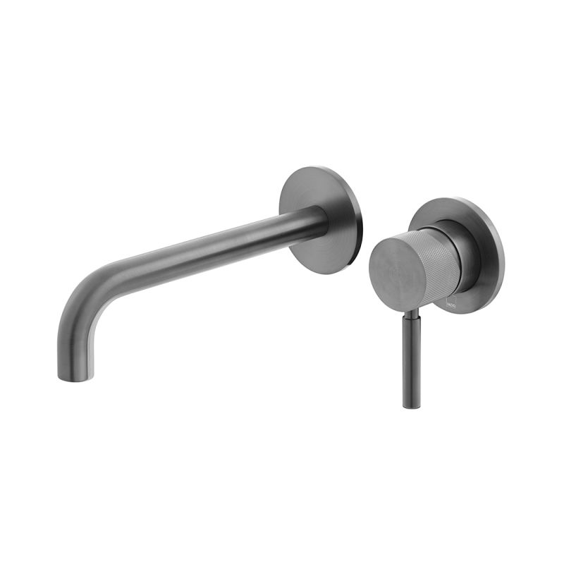Origins Knurled Wall Mounted Basin Mixer 180mm Spout