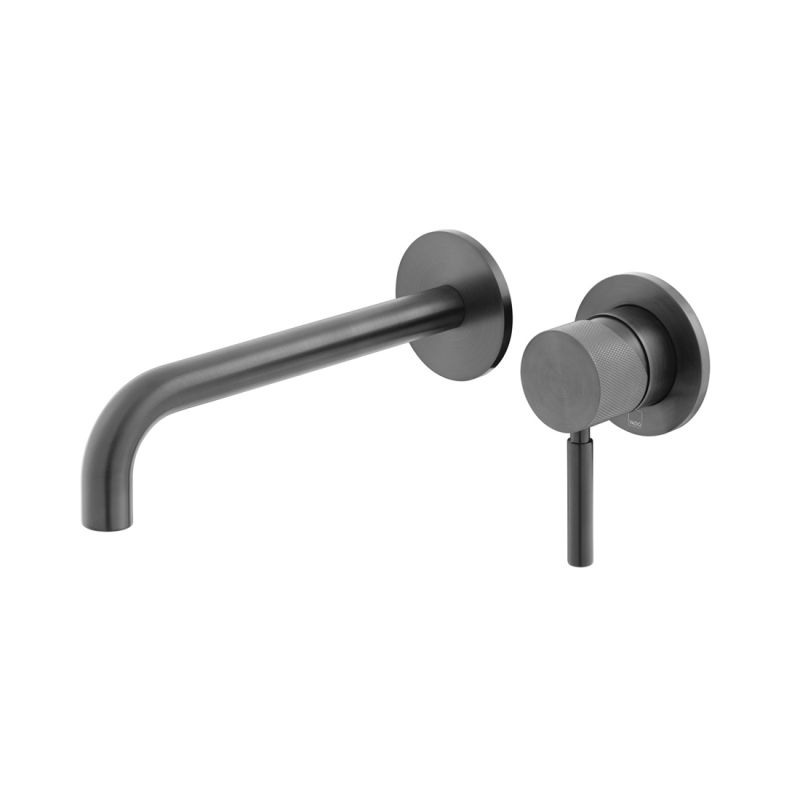 Origins Knurled Wall Mounted Basin Mixer 180mm Spout