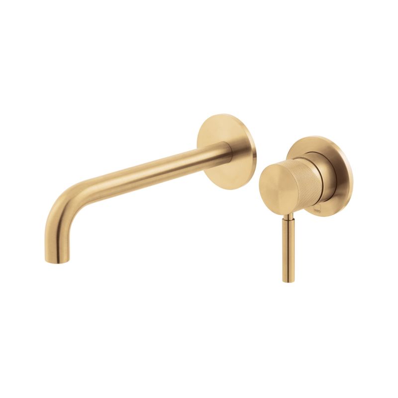 Origins Knurled Wall Mounted Basin Mixer 180mm Spout