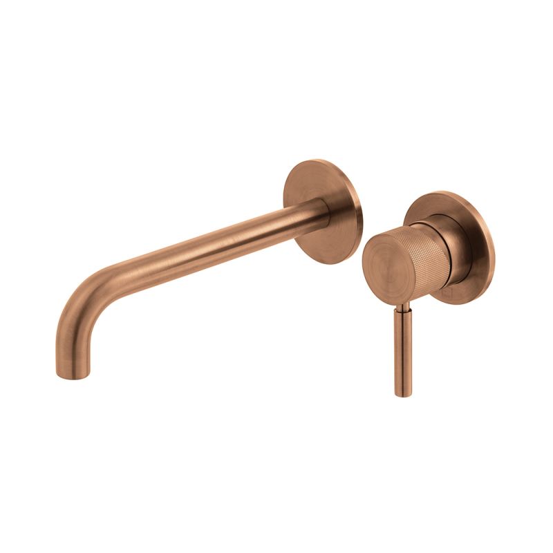 Origins Knurled Wall Mounted Basin Mixer 180mm Spout