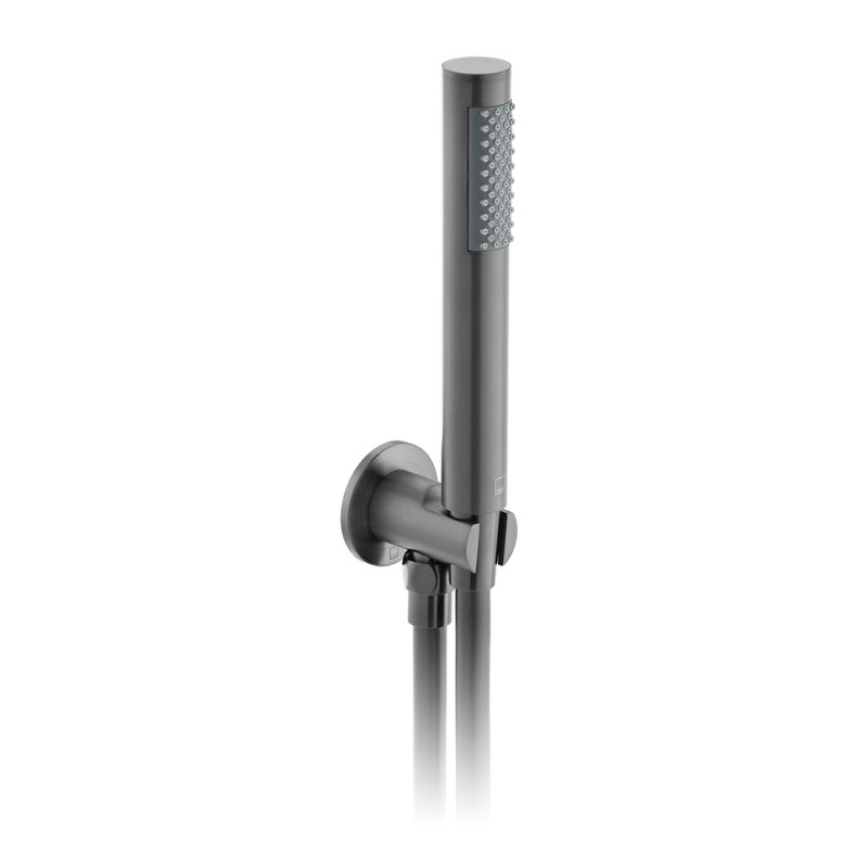 Round Single Function Mini Shower Kit with Integrated Outlet and Bracket