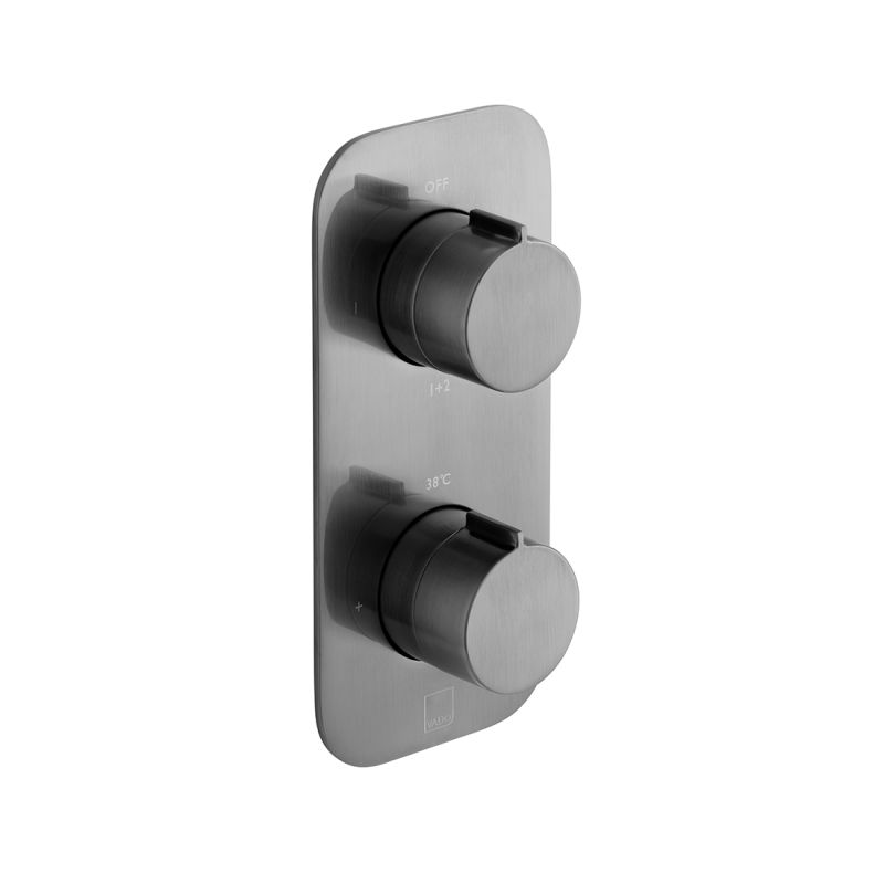 Tablet Altitude Horizontal Concealed Thermostatic Shower Valve with All-Flow Function, 2 Outlet 2 Handle