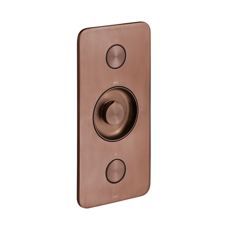 Zone Vertical Concealed Thermostatic Shower Valve, 2 Button 2 Outlet  ind z128 2 brz