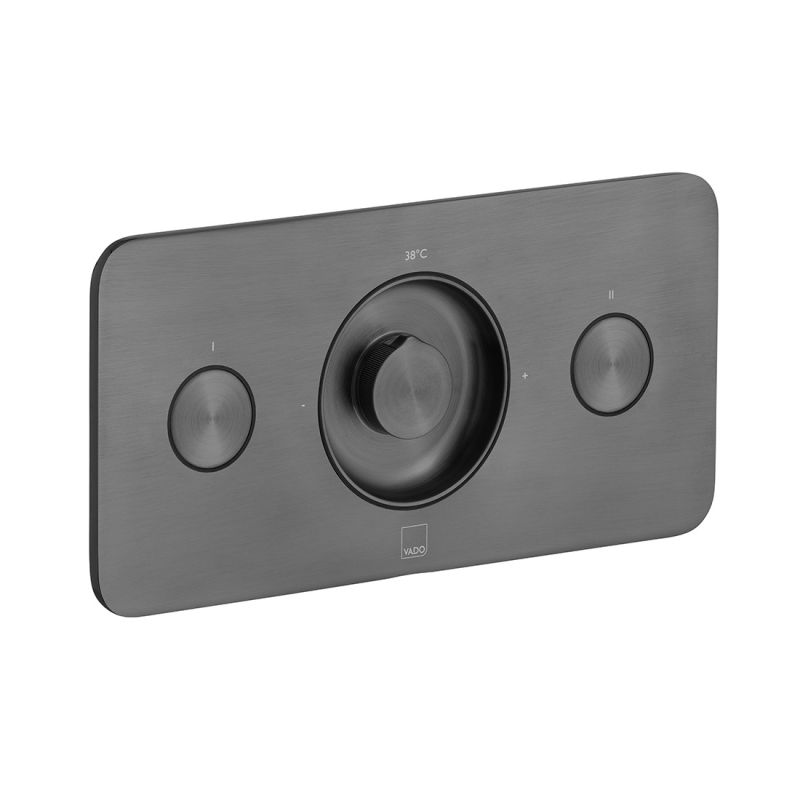 Zone Horizontal Concealed Thermostatic Shower Valve, 2 Button 2 Outlet 