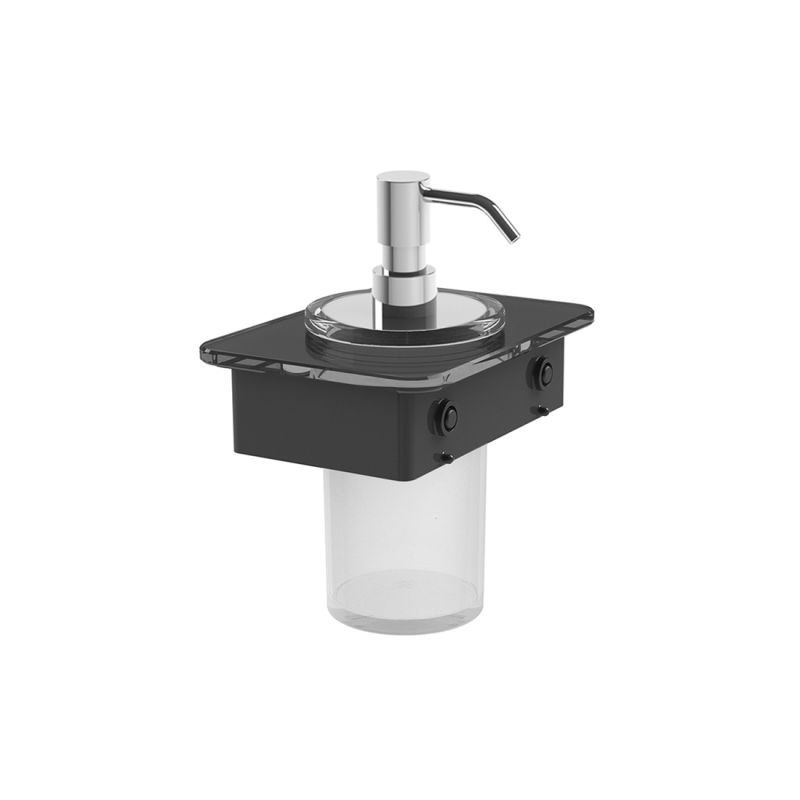 Soap Dispenser with 150mm Black Glass Shelf