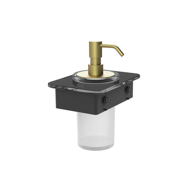 Soap Dispenser with 150mm Black Glass Shelf