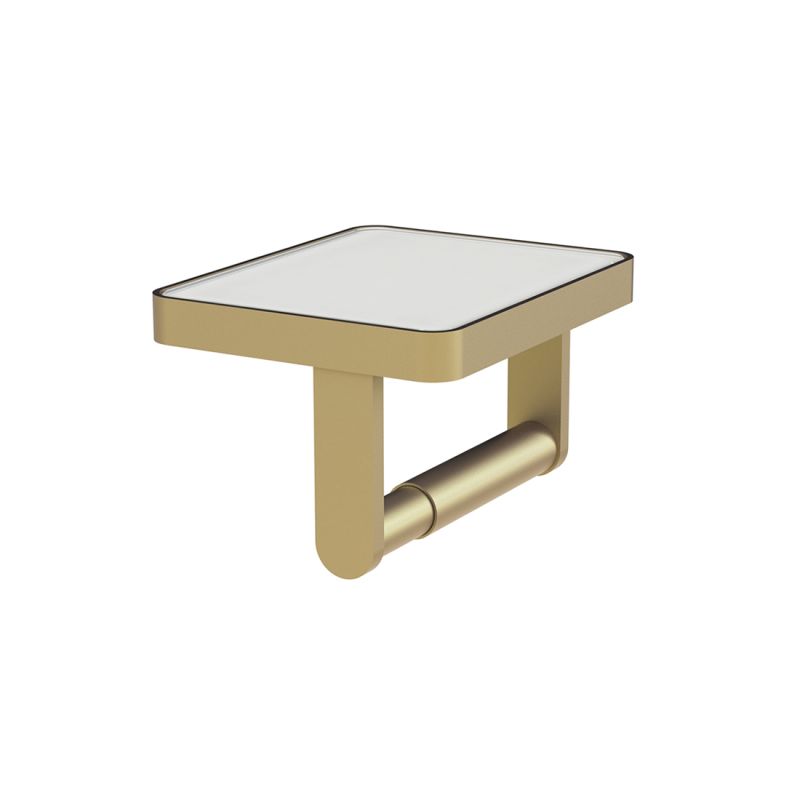 Toilet Roll Holder with White Glass Toilet Roll Holder with White Glass