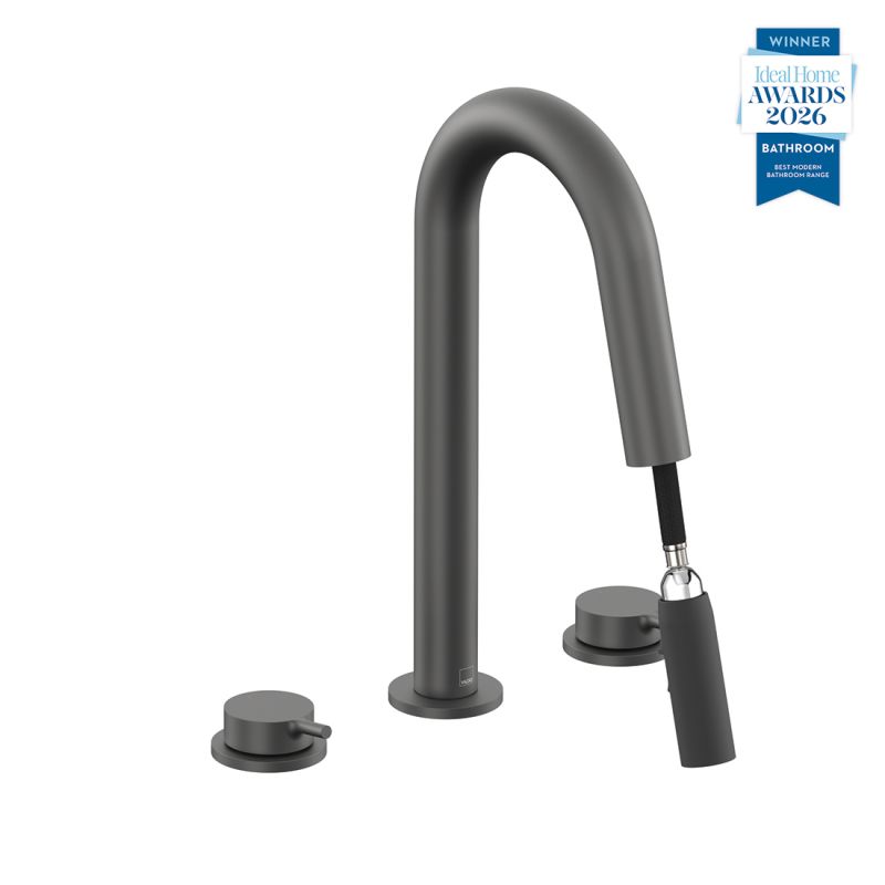 Safari Lever Deck Mounted Basin Mixer with Pull Out Spout