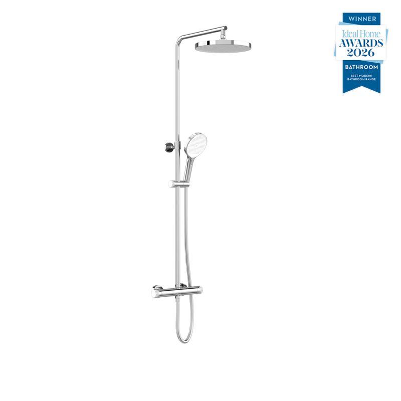 Safari Leverless Wall Mounted Exposed Thermostatic Shower Column and Multi Function Handset