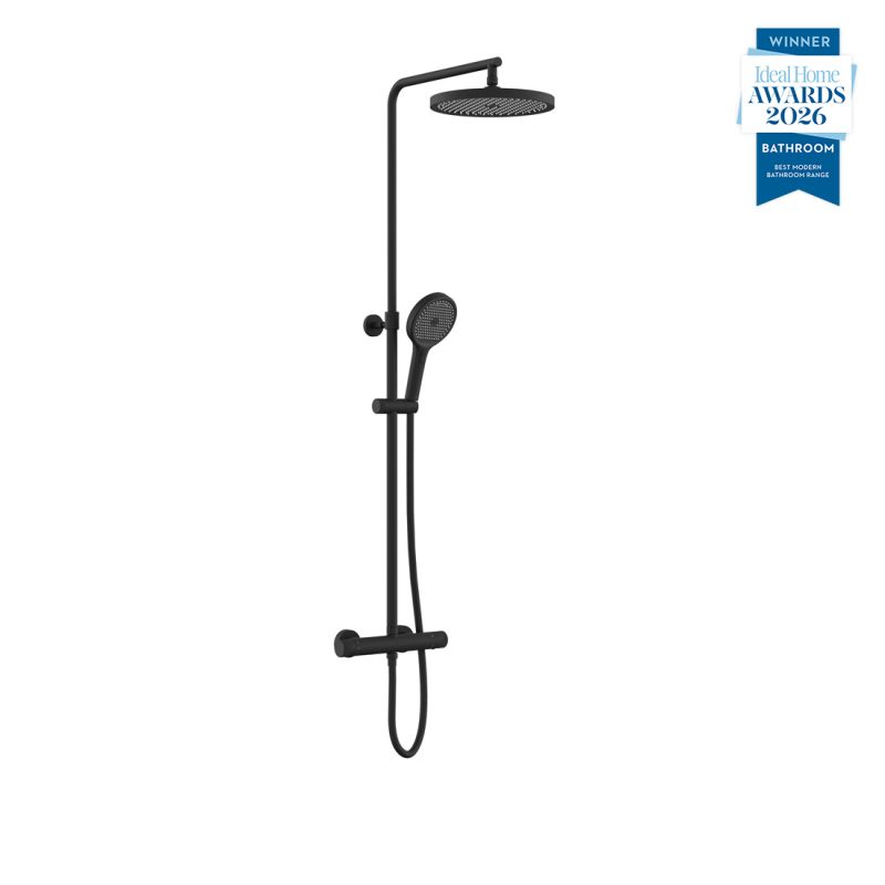 Safari Leverless Wall Mounted Exposed Thermostatic Shower Column and Multi Function Handset