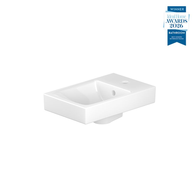 Safari Ceramic Cloakroom Basin, Reversible Tap Hole, 400mm Safari Ceramic Cloakroom Basin, Reversible Tap Hole, 400mm