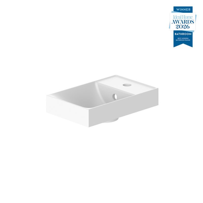 Safari Mineral Cast Cloakroom Basin, Reversible Tap Hole, 400mm