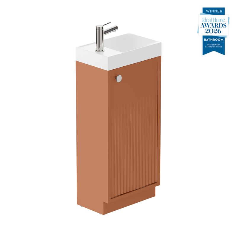 Safari Fluted Floor Mounted Cloakroom Unit, 400mm Left Pull
