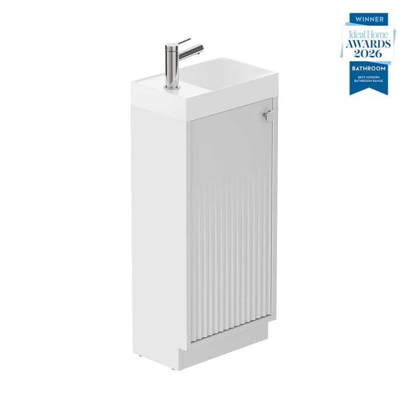 Safari Fluted Floor Mounted Cloakroom Unit, 400mm Right Pull
