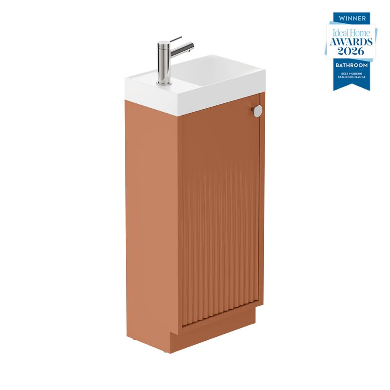 Safari Fluted Floor Mounted Cloakroom Unit, 400mm Right Pull