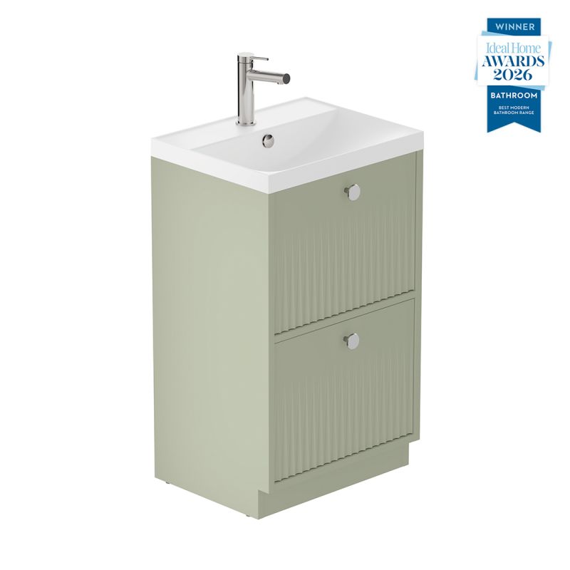 Safari Fluted Floor Mounted Vanity, 500mm