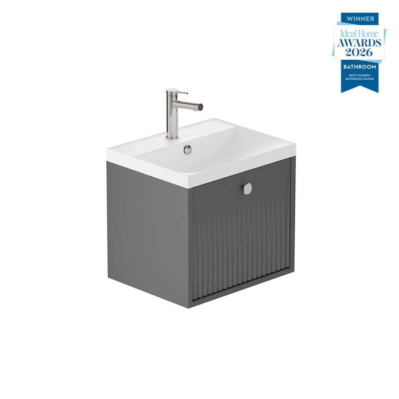 Safari Fluted Wall-Hung Vanity Unit, 500mm