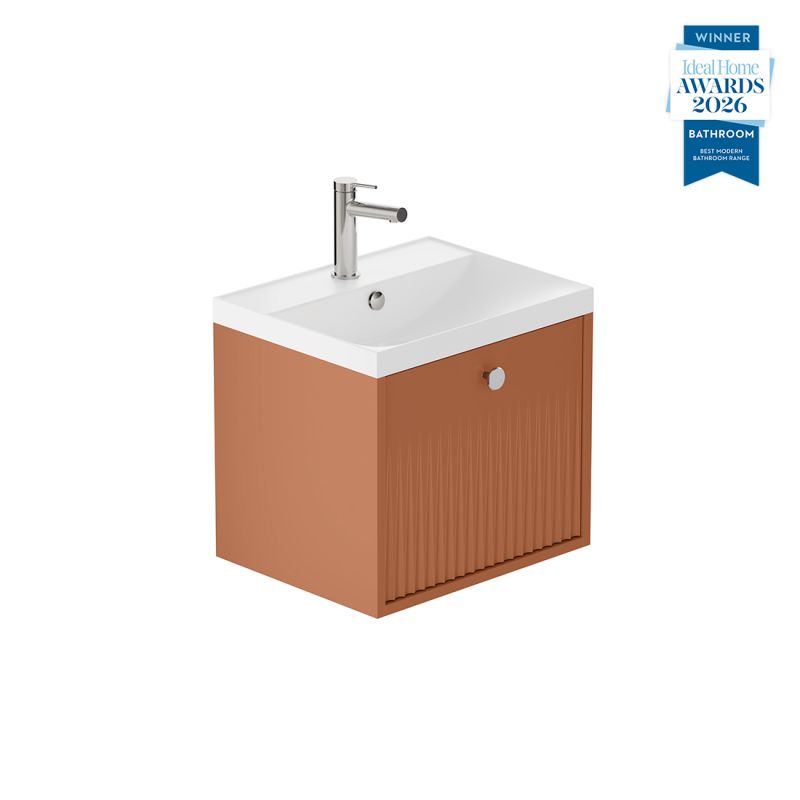 Safari Fluted Wall-Hung Vanity Unit, 500mm