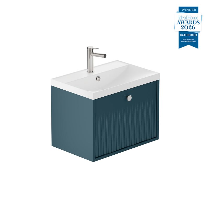 Safari Fluted Wall-Hung Vanity Unit, 600mm 