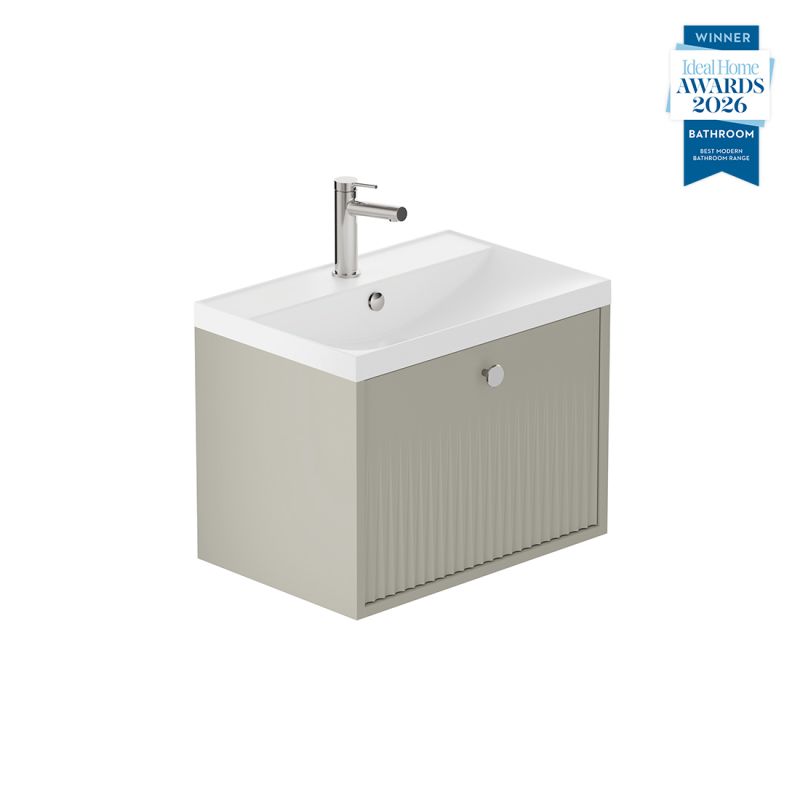 Safari Fluted Wall-Hung Vanity Unit, 600mm 