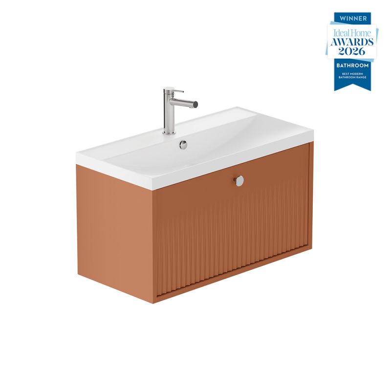 Safari Fluted Wall-Hung Vanity Unit, 800mm
