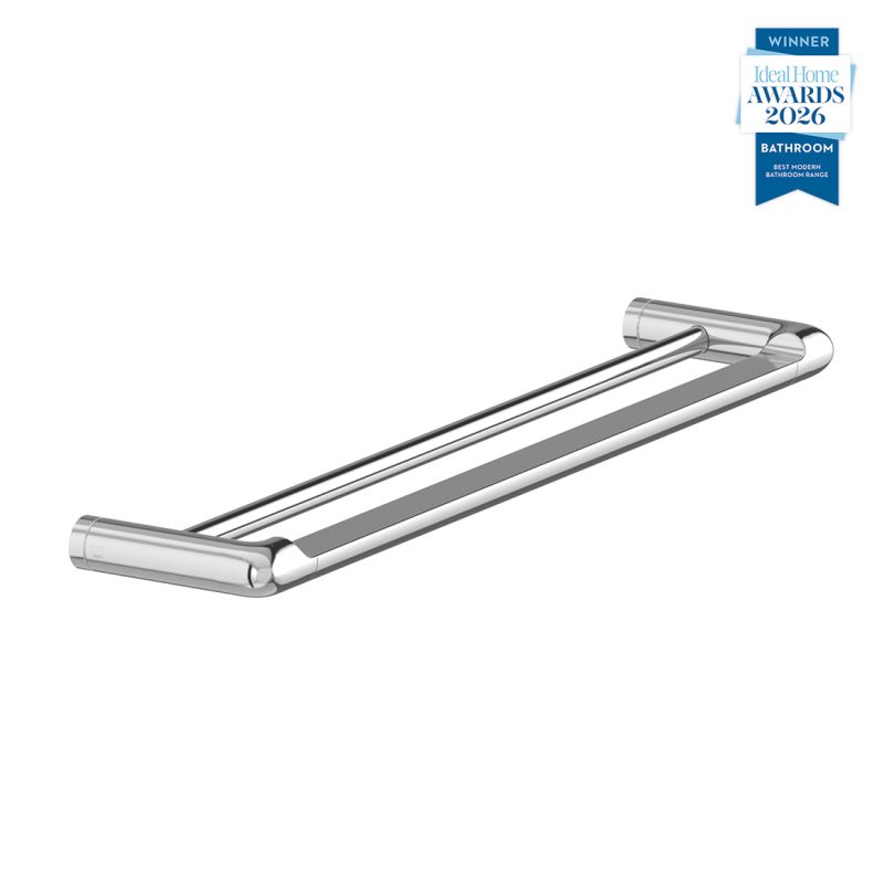 Zoo Brass Double Towel Rail, 600mm