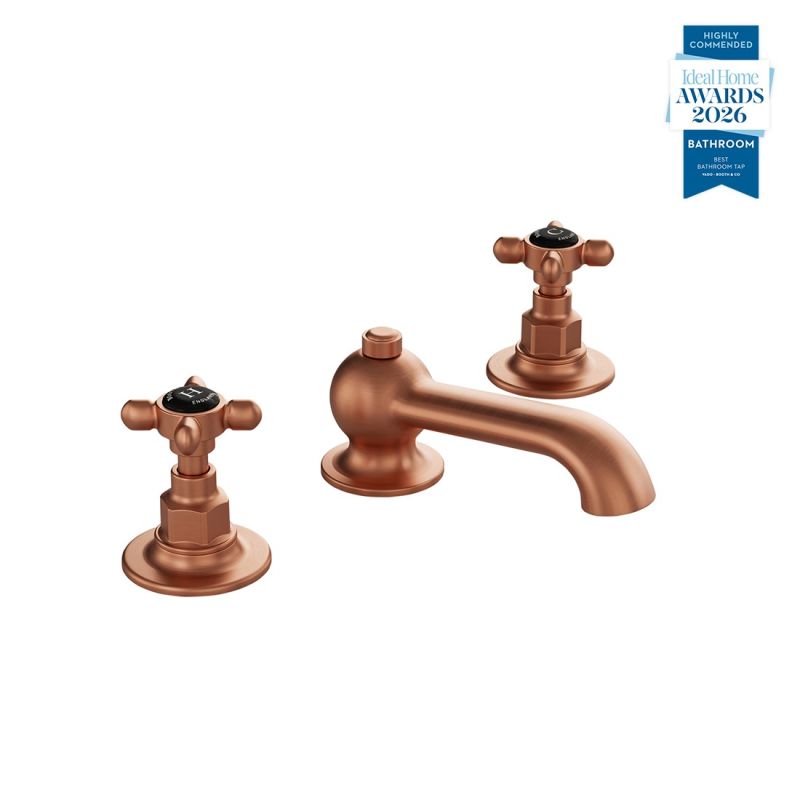Axbridge 3 Hole Basin Mixer + Pop-Up Waste, Cross Handles