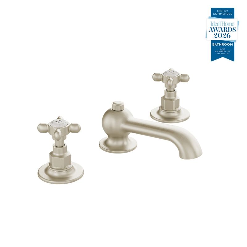Axbridge 3 Hole Basin Mixer + Pop-Up Waste, Cross Handles