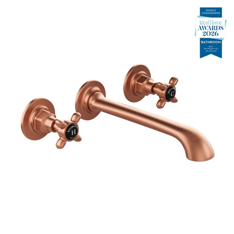Axbridge Wall Mounted Basin Mixer Tap, Cross Handles