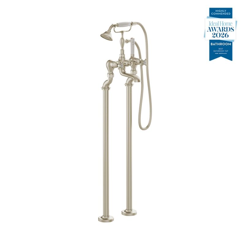Axbridge Floorstanding Bath Shower Mixer, Cross Handle