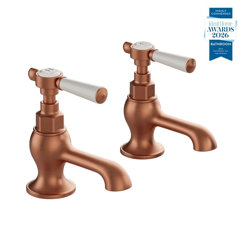 Axbridge Basin Pillar Taps, Lever Handles