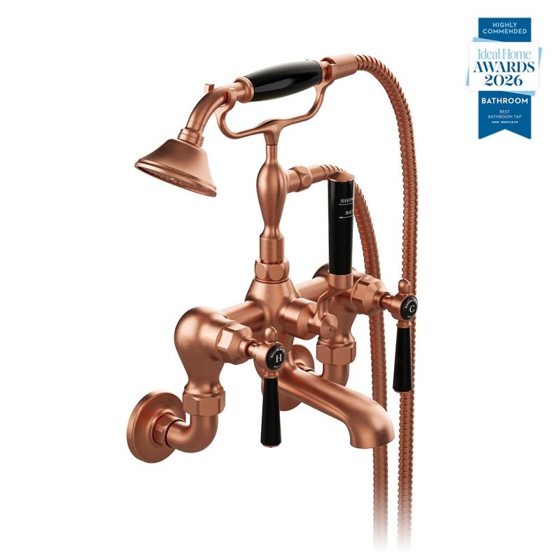 Axbridge Wall Mounted Bath Mixer Tap with Shower Kit, Lever Handles